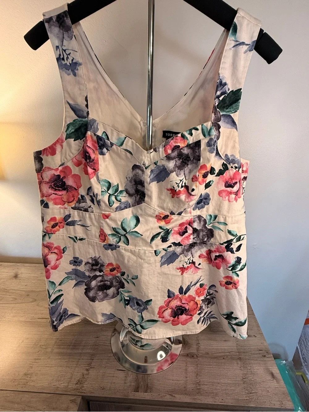 Torrid Floral Peplum Tank with Zipper
